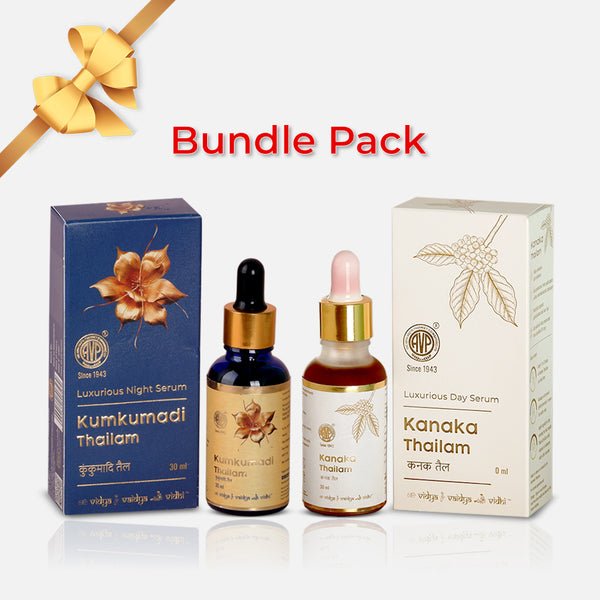 Day Night Face Serum Pack - Kumkumadi & Kanaka Thailam